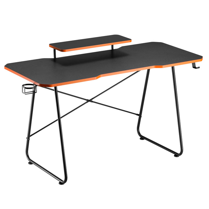 Játékasztal NanoRS monitorpolccal, 50kg max, magasság 850mm, fekete, RS170