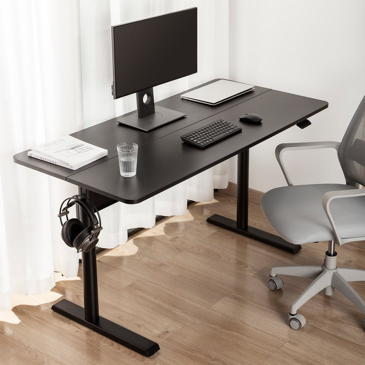 Íróasztal 140x68cm-es asztallappal Ergo Office, gázrugós, állítható magasságú, álló és ülő munkához, max. magasság 115cm, ER-453