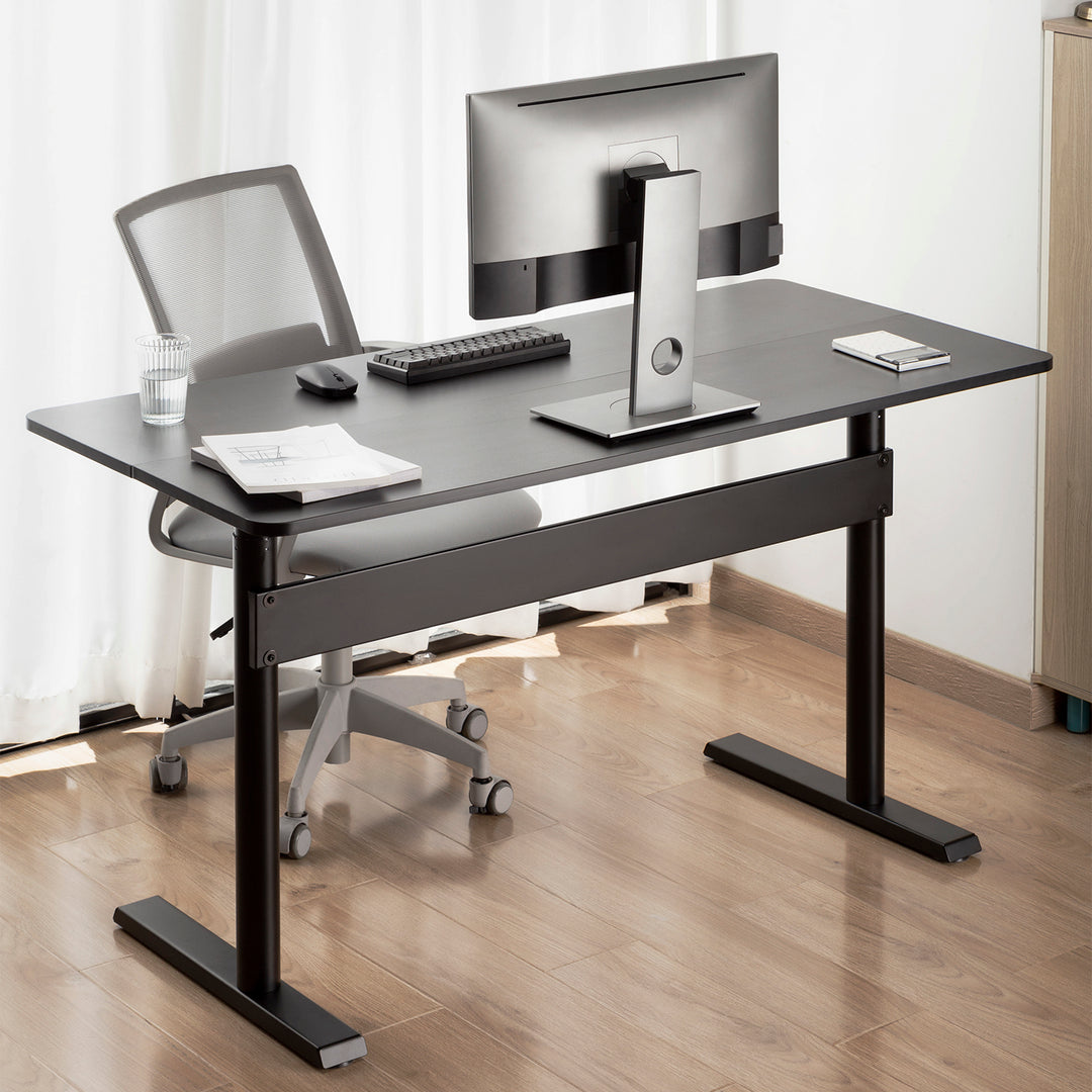 Íróasztal 140x68cm-es asztallappal Ergo Office, gázrugós, állítható magasságú, álló és ülő munkához, max. magasság 115cm, ER-453