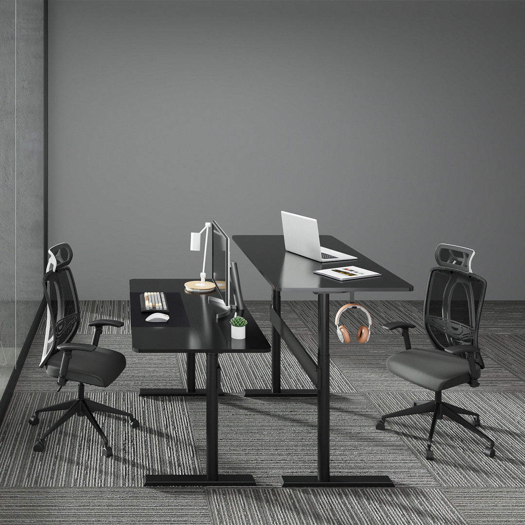 Íróasztal 140x68cm-es asztallappal Ergo Office, gázrugós, állítható magasságú, álló és ülő munkához, max. magasság 115cm, ER-453