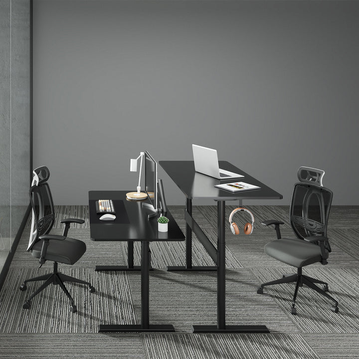 Íróasztal 140x68cm-es asztallappal Ergo Office, gázrugós, állítható magasságú, álló és ülő munkához, max. magasság 115cm, ER-453