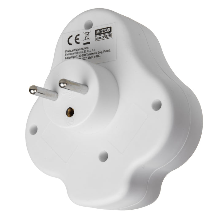 Maclean áramerősségű konnektor, elosztó 2 aljzattal és USB A/C 2,4A, E típus, 2x16A, MCE336 E