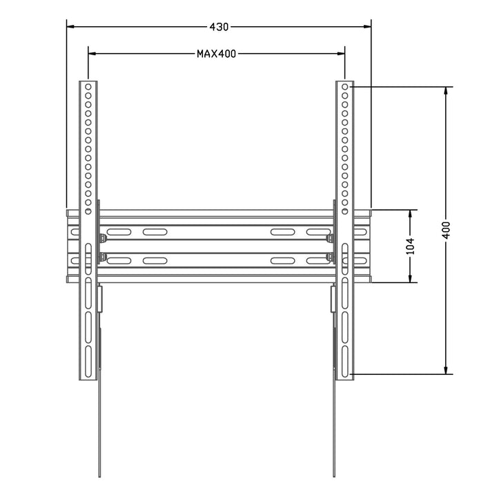 Maclean tartó TV-hez vagy monitorhoz, max VESA 400x400, 32-70", 45kg, fekete, MC-748A