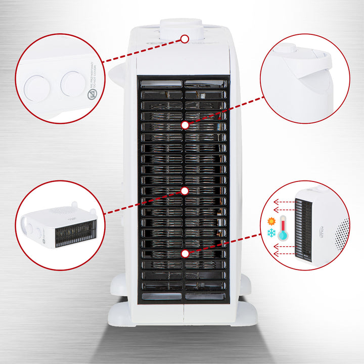 Adler fűtőventilátor, kettős rendeltetésű, hidegfúvás, 2000W, fehér, AD 7725