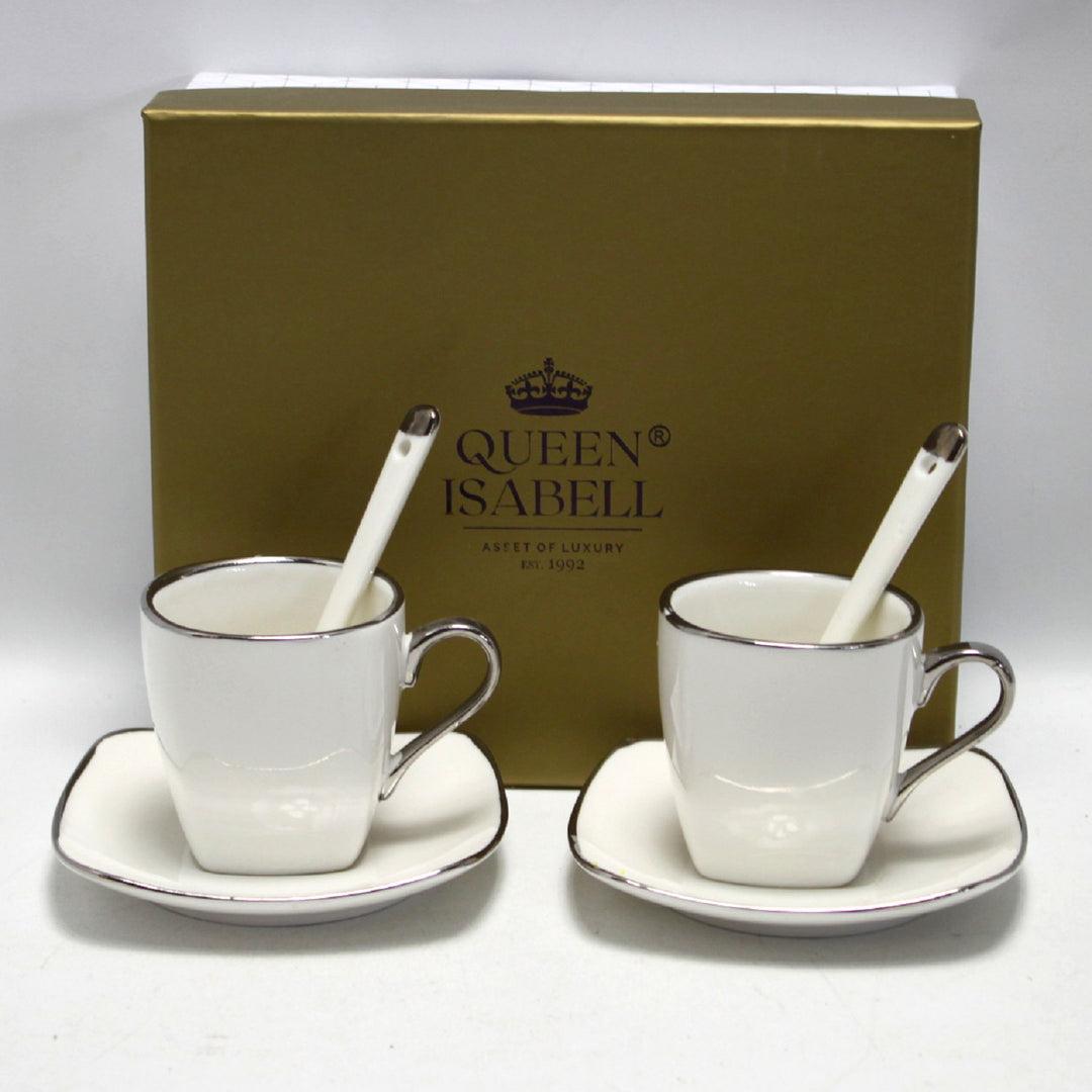 Eszpresszó csészék porcelán készlet tányérokkal Queen Isabell W23SV06-06471