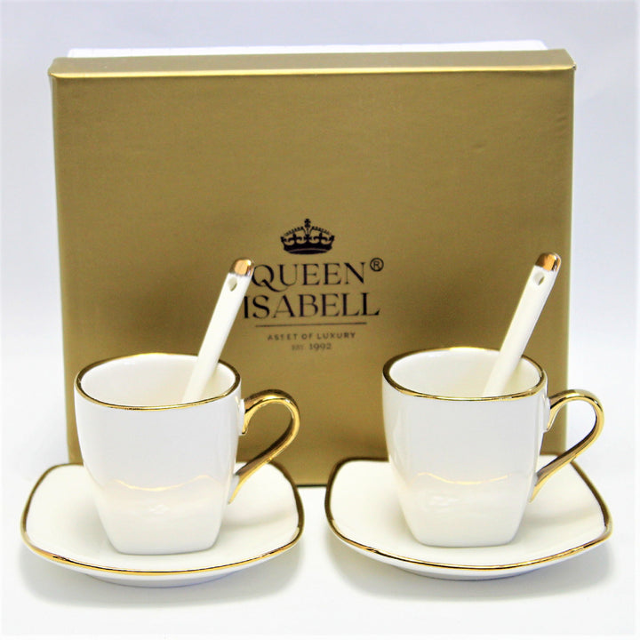 Eszpresszó csészék porcelán készlet tányérokkal Queen Isabell W23GD06-0646464