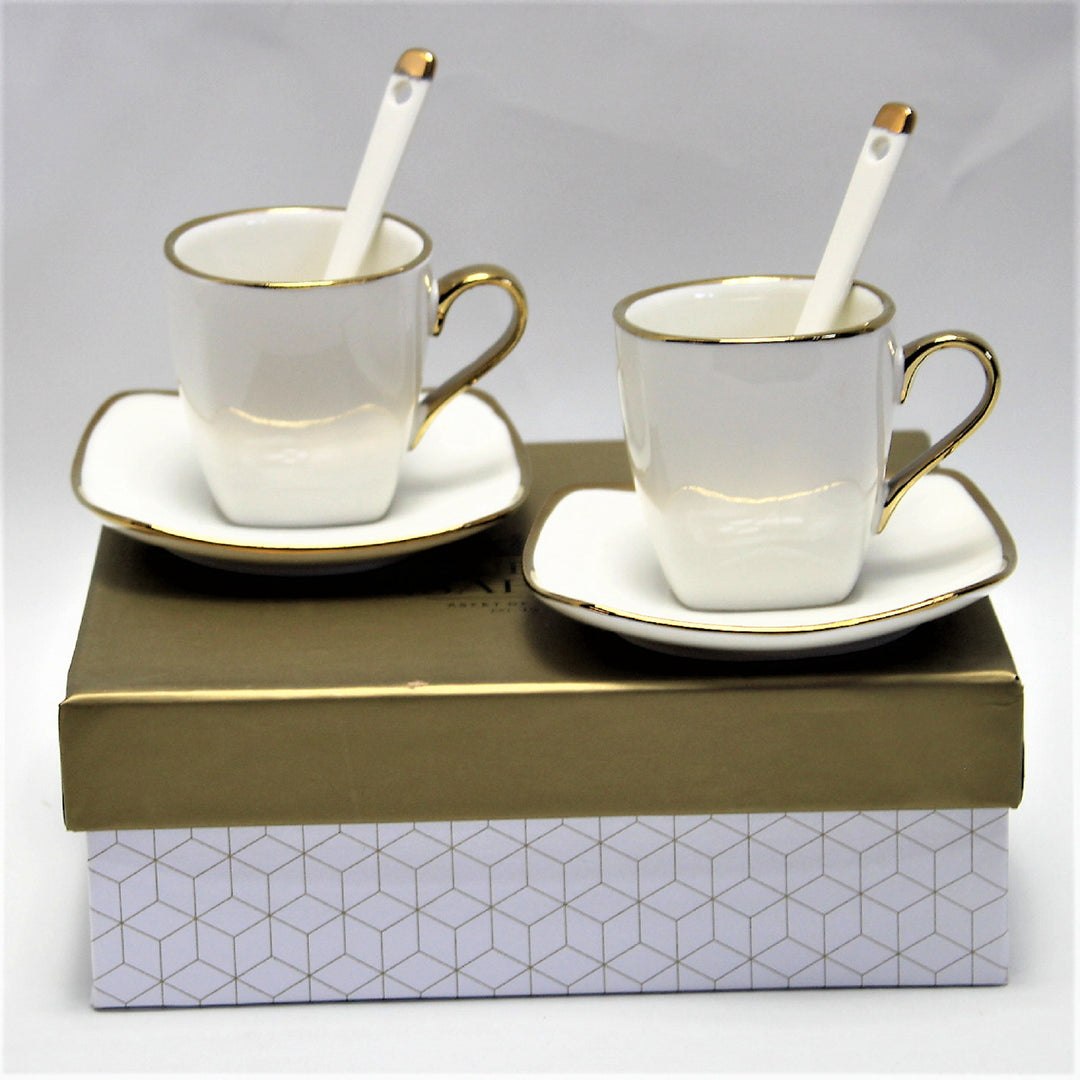 Eszpresszó csészék porcelán készlet tányérokkal Queen Isabell W23GD06-0646464