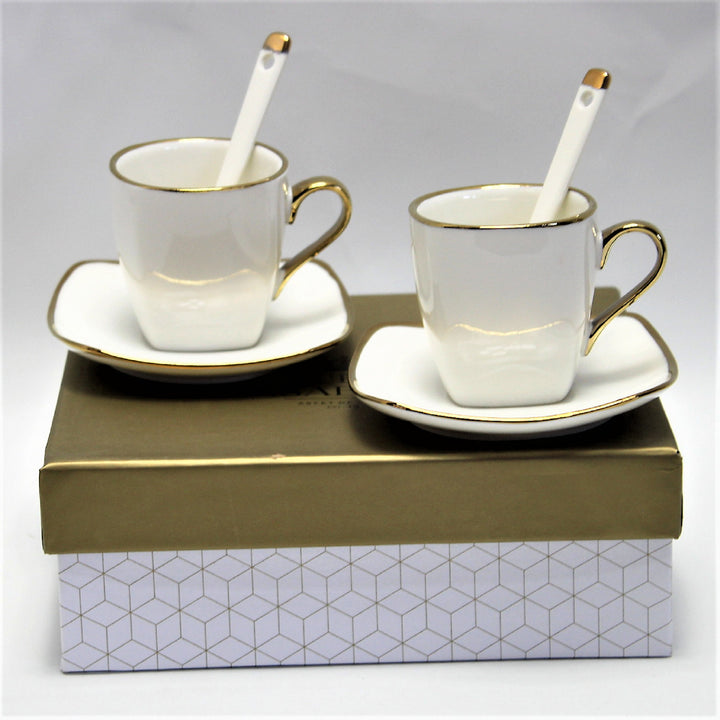 Eszpresszó csészék porcelán készlet tányérokkal Queen Isabell W23GD06-0646464