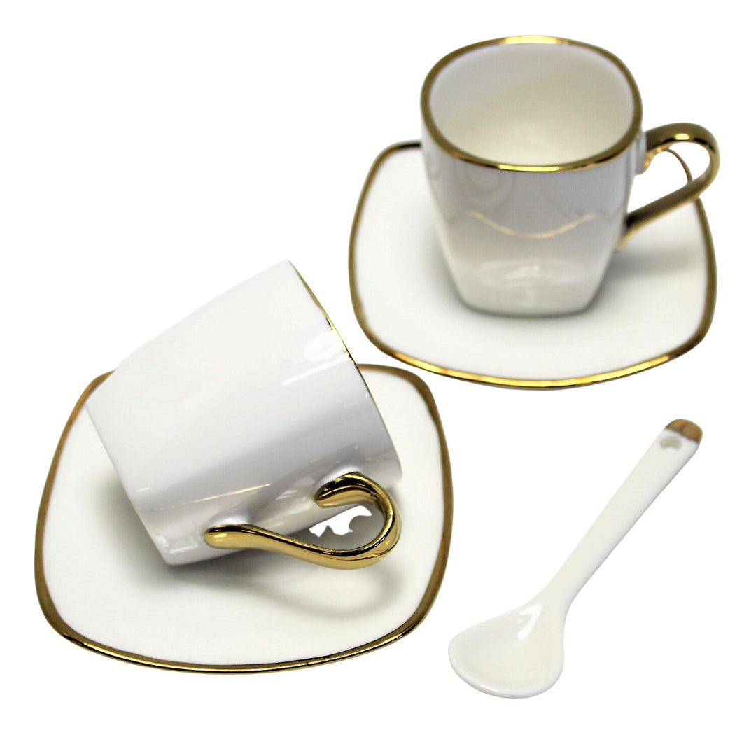 Eszpresszó csészék porcelán készlet tányérokkal Queen Isabell W23GD06-0646464