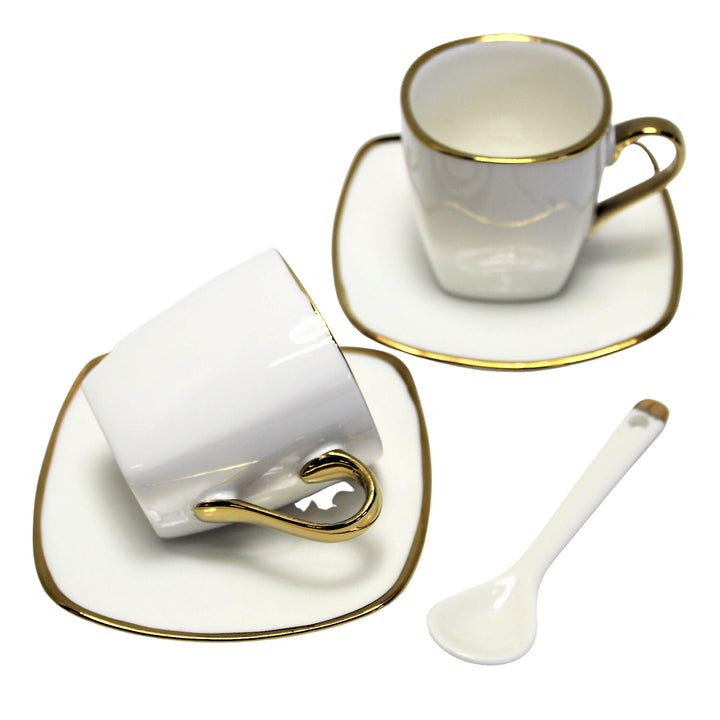 Eszpresszó csészék porcelán készlet tányérokkal Queen Isabell W23GD06-0646464