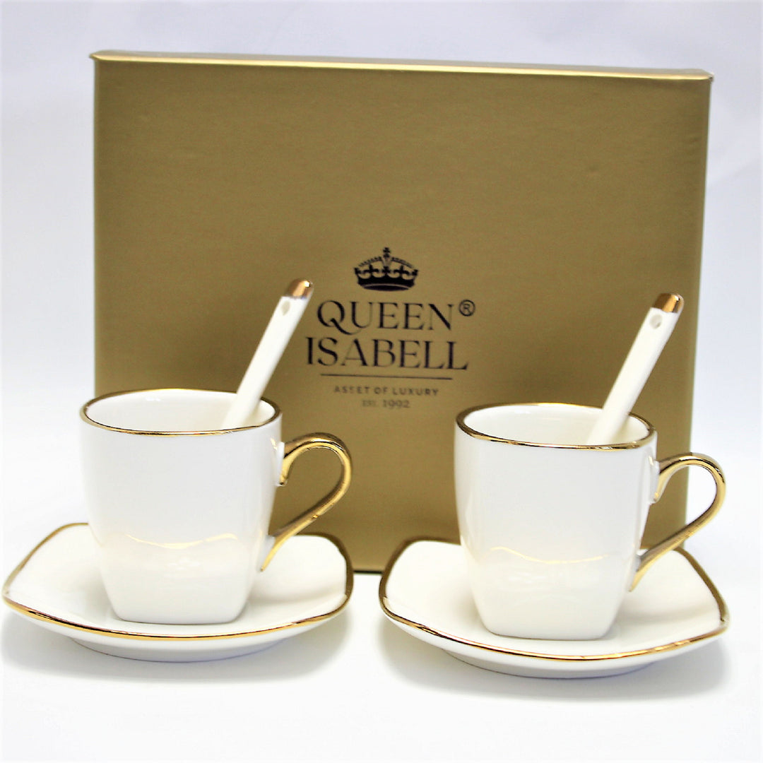 Eszpresszó csészék porcelán készlet tányérokkal Queen Isabell W23GD06-0646464