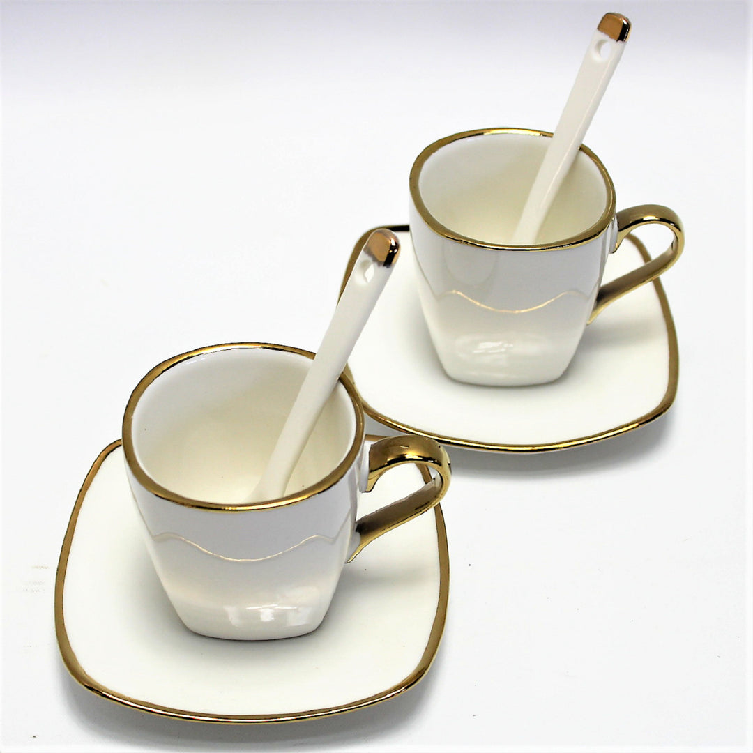 Eszpresszó csészék porcelán készlet tányérokkal Queen Isabell W23GD06-0646464
