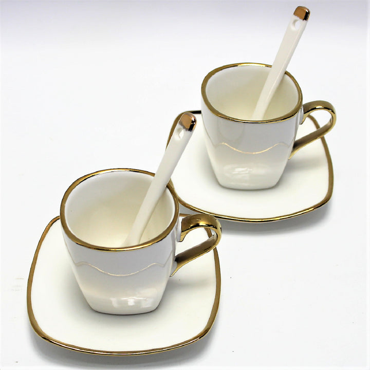 Eszpresszó csészék porcelán készlet tányérokkal Queen Isabell W23GD06-0646464