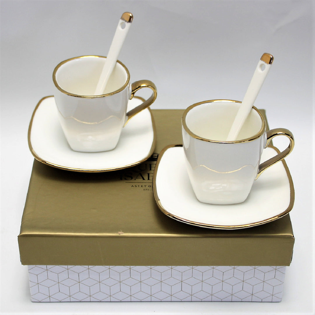 Eszpresszó csészék porcelán készlet tányérokkal Queen Isabell W23GD06-0646464