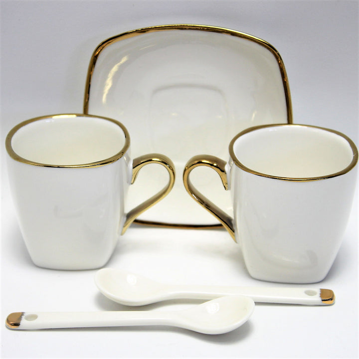 Eszpresszó csészék porcelán készlet tányérokkal Queen Isabell W23GD06-0646464
