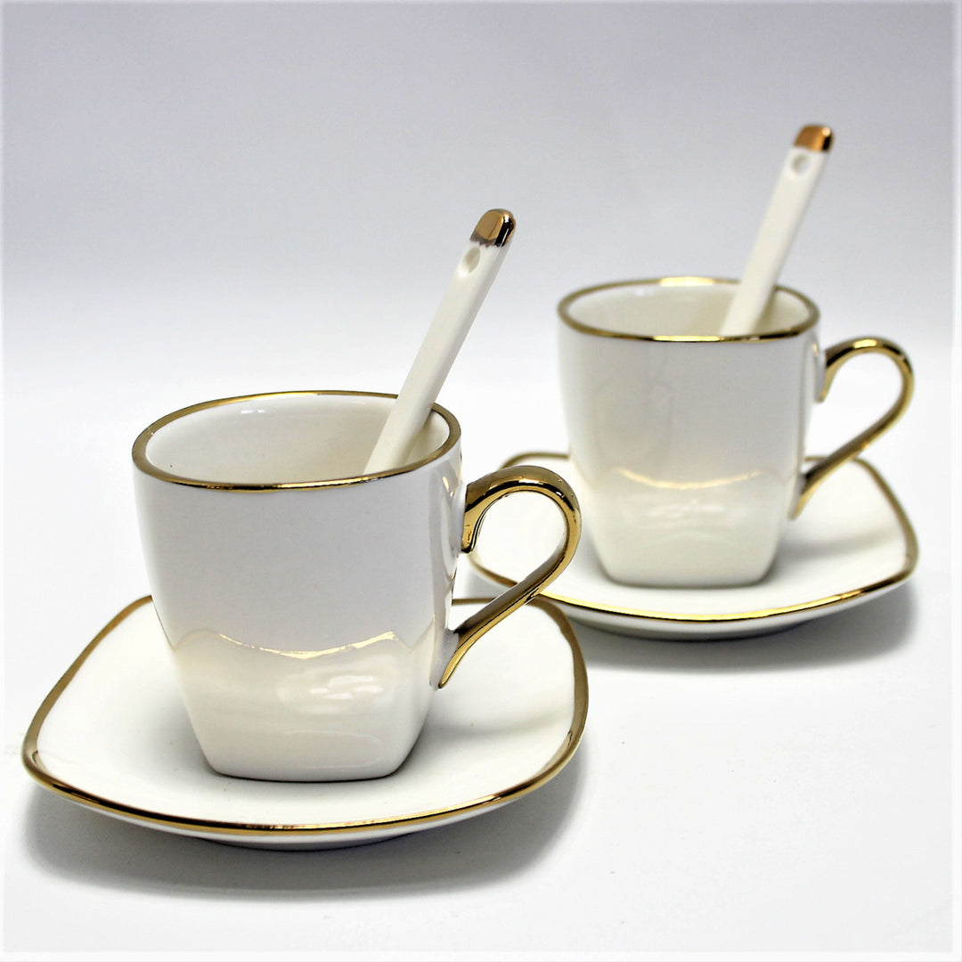 Eszpresszó csészék porcelán készlet tányérokkal Queen Isabell W23GD06-0646464