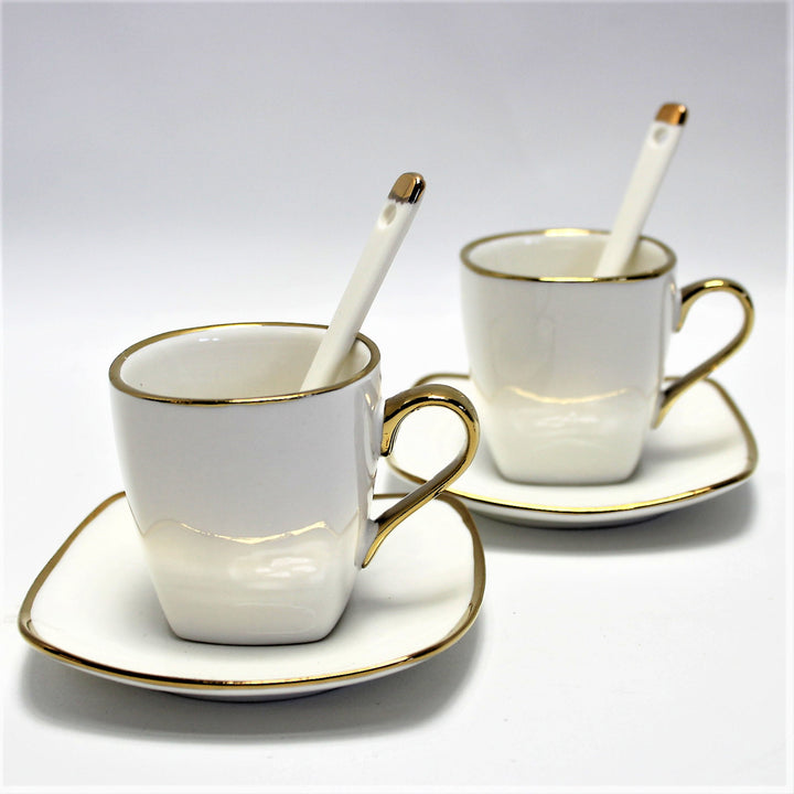 Eszpresszó csészék porcelán készlet tányérokkal Queen Isabell W23GD06-0646464
