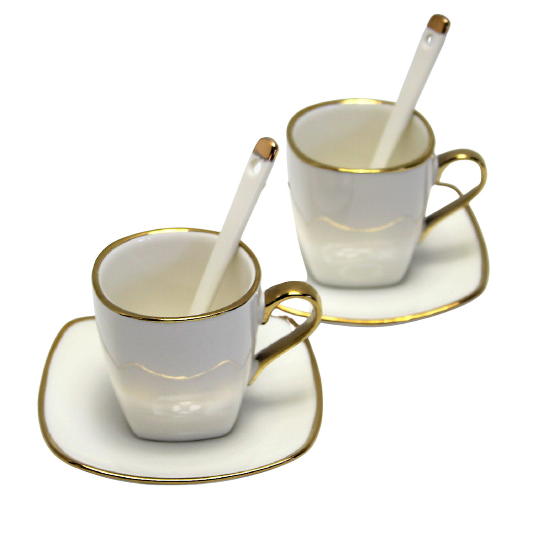 Eszpresszó csészék porcelán készlet tányérokkal Queen Isabell W23GD06-0646464