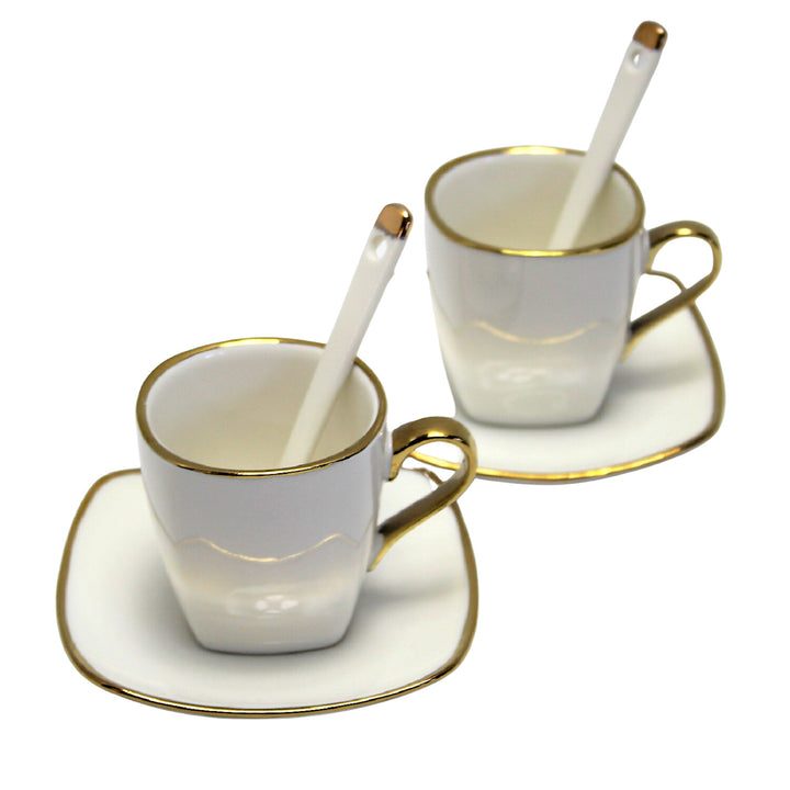 Eszpresszó csészék porcelán készlet tányérokkal Queen Isabell W23GD06-0646464