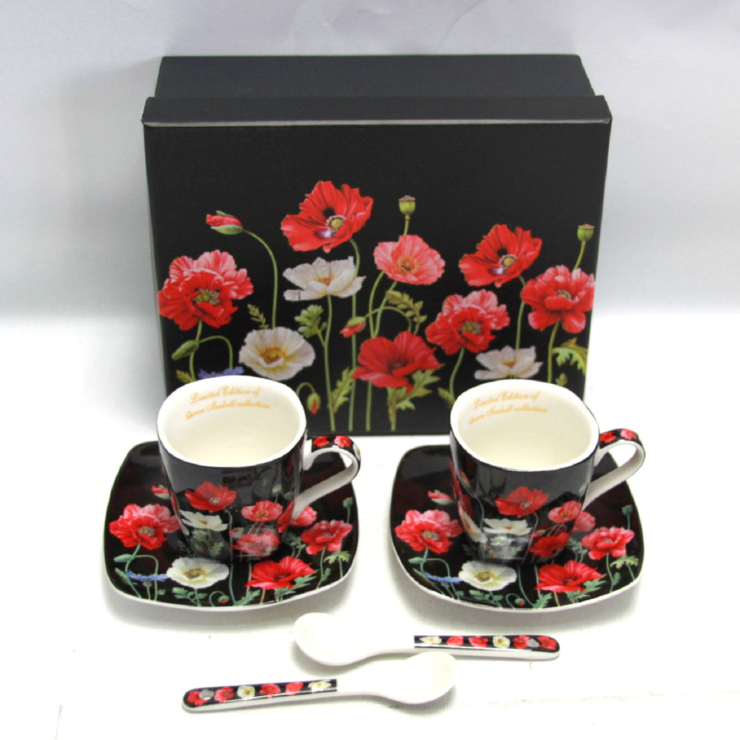 Eszpresszó csészék porcelán készlet tányérokkal Queen Isabell W9PB06-09510