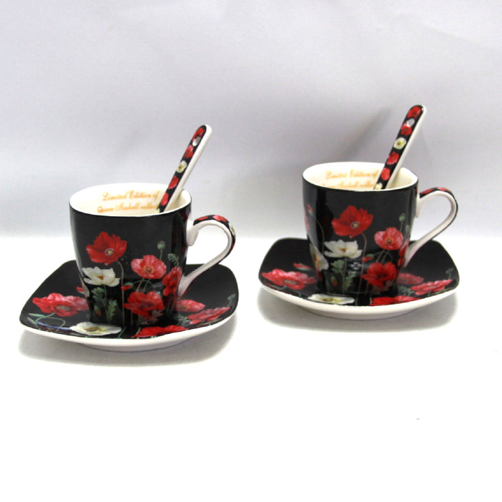 Eszpresszó csészék porcelán készlet tányérokkal Queen Isabell W9PB06-09510