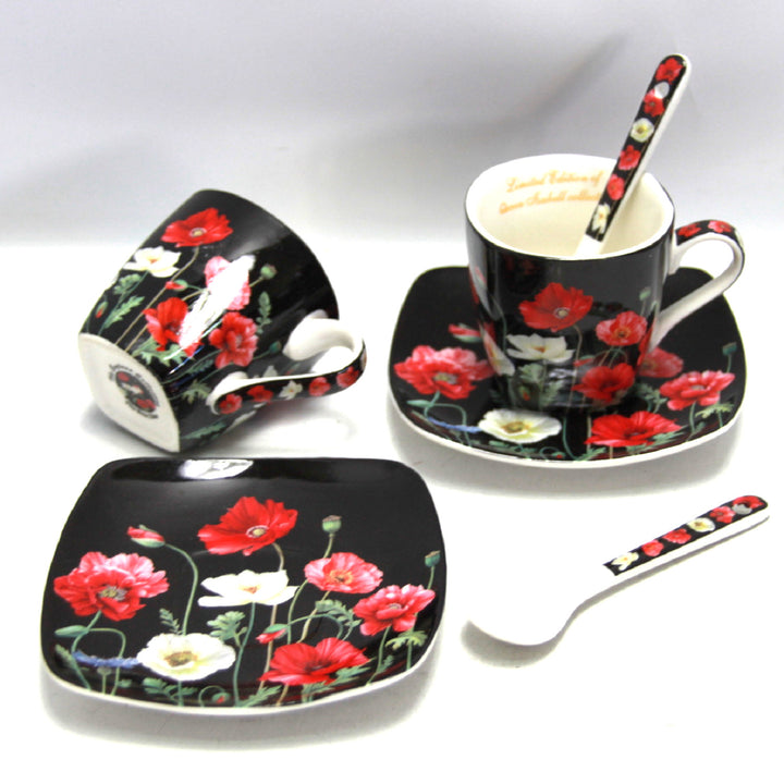 Eszpresszó csészék porcelán készlet tányérokkal Queen Isabell W9PB06-09510