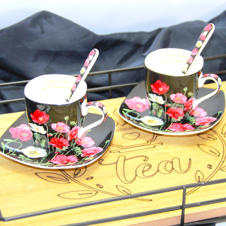 Eszpresszó csészék porcelán készlet tányérokkal Queen Isabell W9PB06-09510