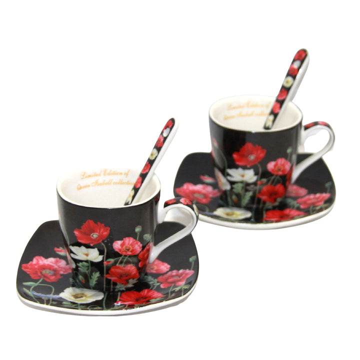 Eszpresszó csészék porcelán készlet tányérokkal Queen Isabell W9PB06-09510