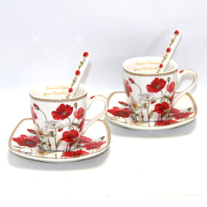 Eszpresszó csészék porcelán készlet tányérokkal Queen Isabell W9PWH06-09596