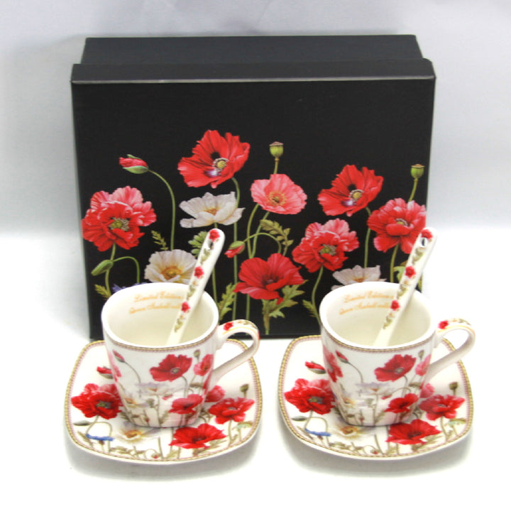 Eszpresszó csészék porcelán készlet tányérokkal Queen Isabell W9PWH06-09596