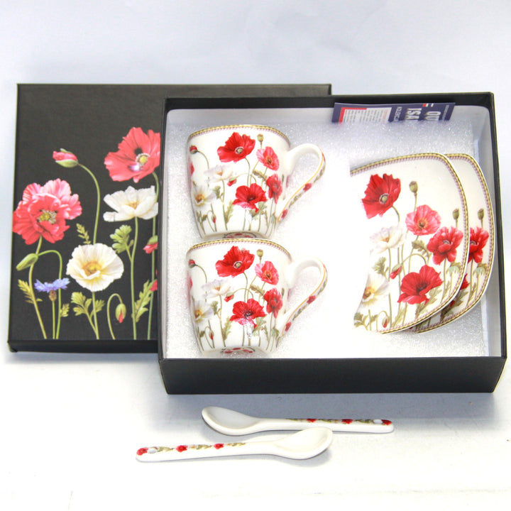 Eszpresszó csészék porcelán készlet tányérokkal Queen Isabell W9PWH06-09596