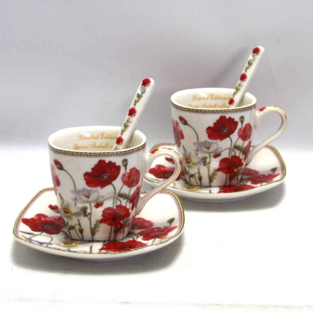 Eszpresszó csészék porcelán készlet tányérokkal Queen Isabell W9PWH06-09596