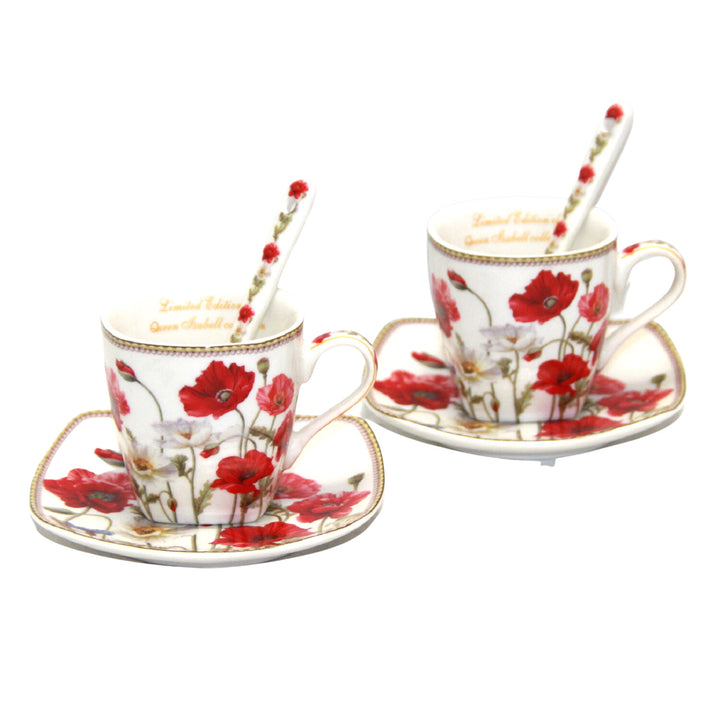 Eszpresszó csészék porcelán készlet tányérokkal Queen Isabell W9PWH06-09596
