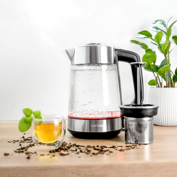 Concept 1,7 literes üveg vízforraló hőmérséklet-szabályozóval és főzővel RK4190