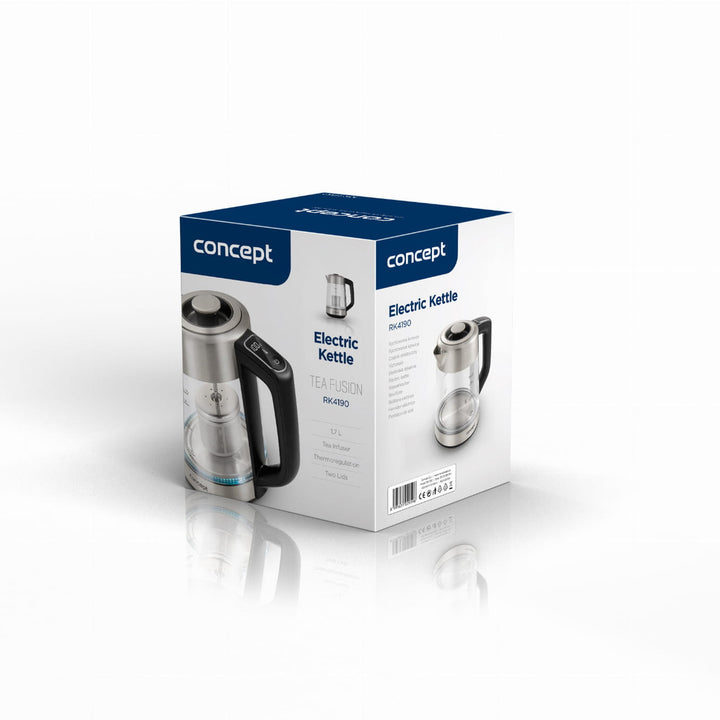 Concept 1,7 literes üveg vízforraló hőmérséklet-szabályozóval és főzővel RK4190
