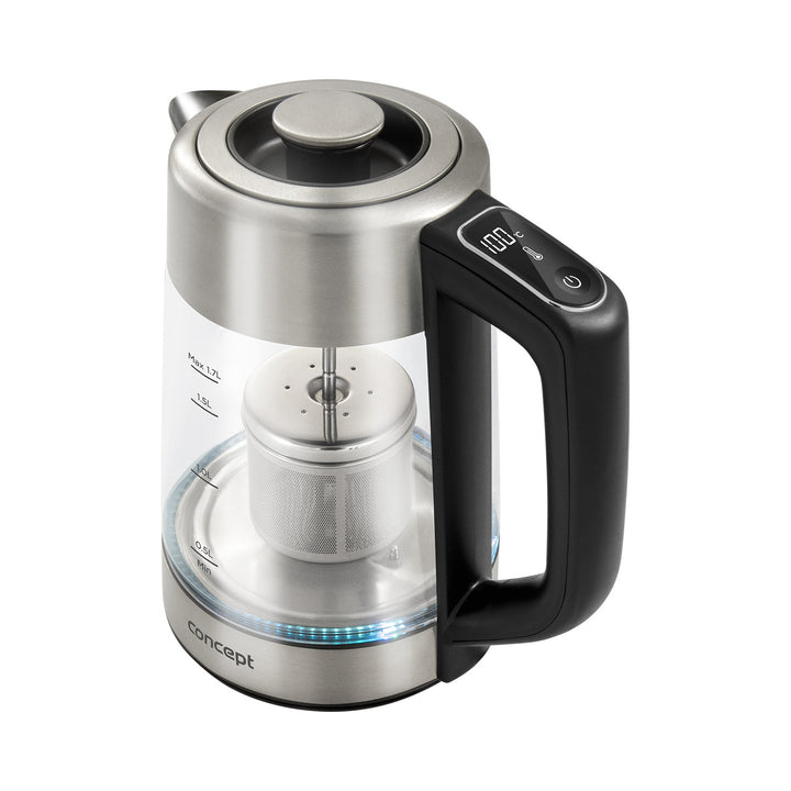 Concept 1,7 literes üveg vízforraló hőmérséklet-szabályozóval és főzővel RK4190
