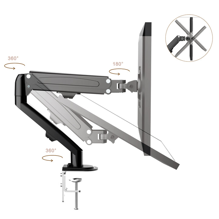 Monitortartó Maclean, gázrugós, 13"-27", 8 kg, fekete, MC-860N