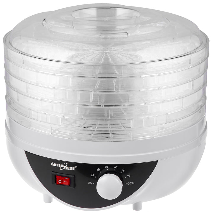 GreenBlue gomba-, zöldség- és gyümölcsszárító, 250W teljesítmény - nagyon csendes, GB195 UK csatlakozóval
