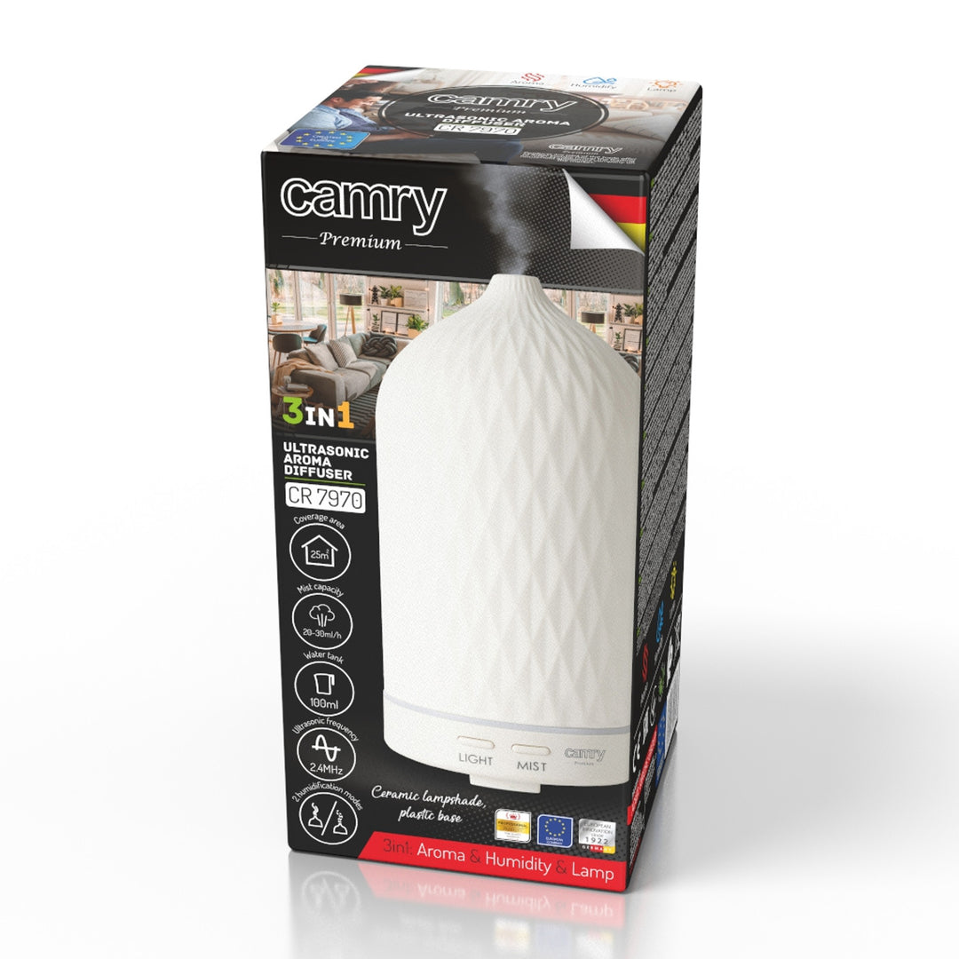 Camry CR 7970 Ultrahangos kerámia aromadiffúzor, 100 ml, hangulatvilágítás