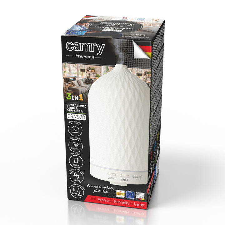 Camry CR 7970 Ultrahangos kerámia aromadiffúzor, 100 ml, hangulatvilágítás