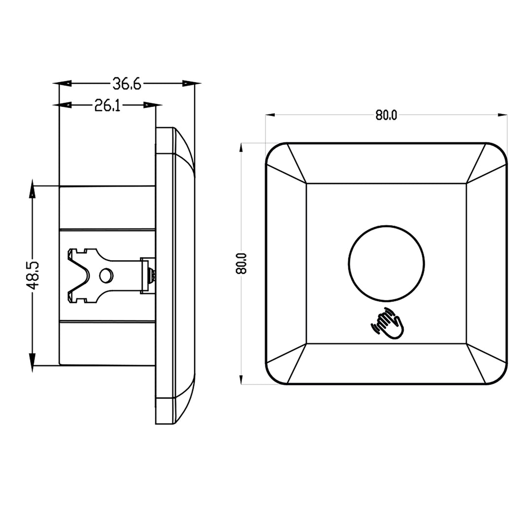 Maclean rövid hatótávolságú PIR érzékelő, hatótávolság 5-6cm, süllyesztett doboz, max. terhelés 1200W, MCE313 W