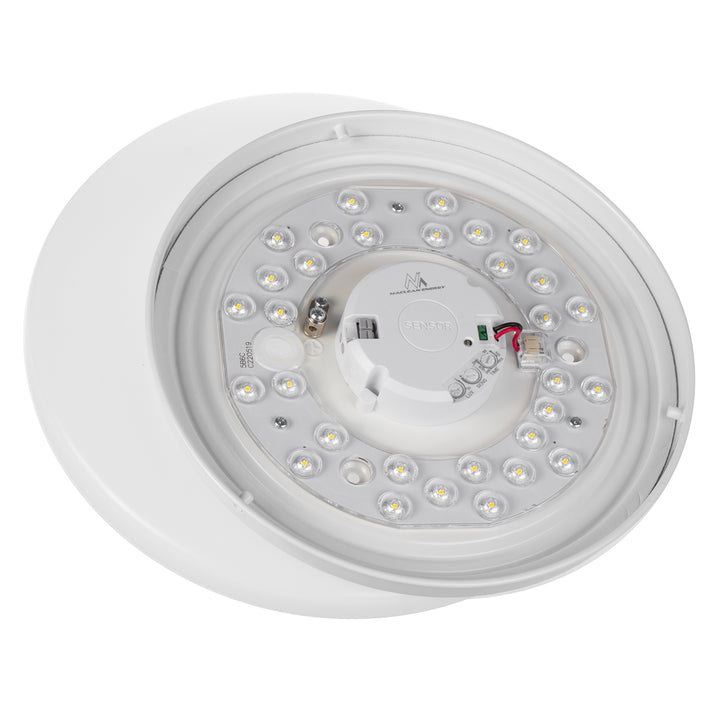 Maclean mennyezeti LED érzékelős lámpa, mikrohullámú érzékelő 5.8GHz, 4000K, 12W, 950lm, IP44, MCE347