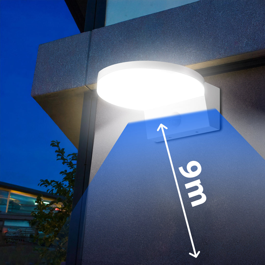 Maclean mozgásérzékelős LED lámpa, PIR mozgásérzékelő, fehér, 15W, IP65, 1560lm, semleges fehér (4000K) MCE344 W