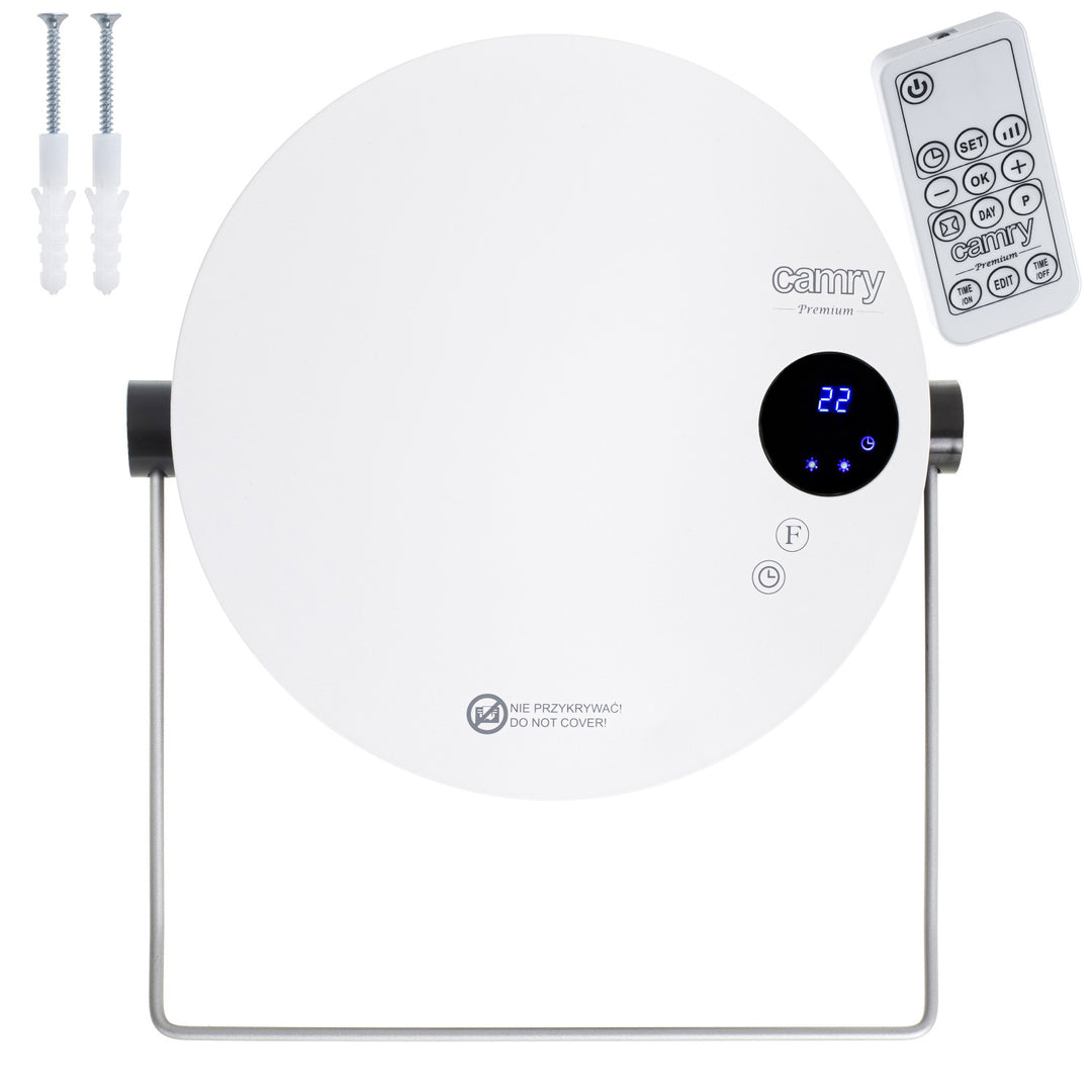 Camry fürdőszobai fűtőtest, teljesítmény 2000W, 2 fűtési fokozat, LCD kijelző, távirányító, CR 7747