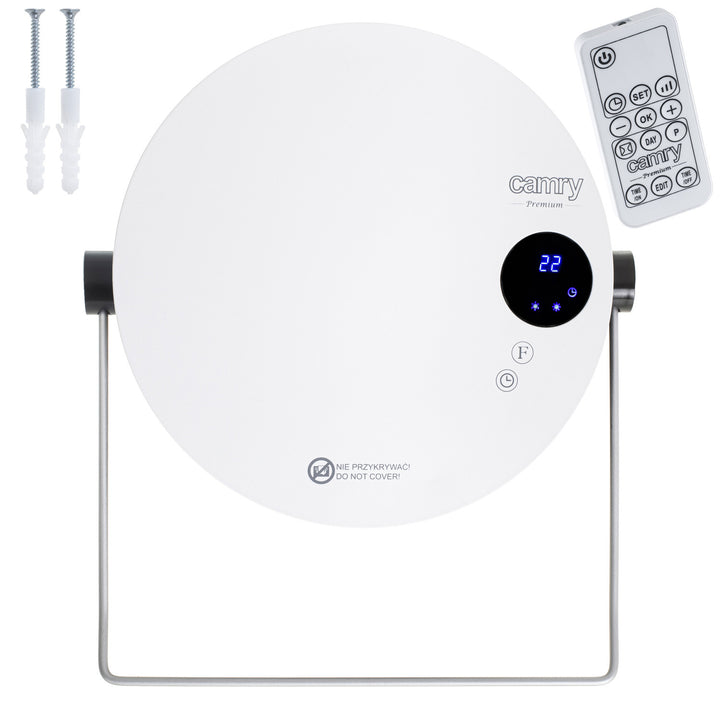 Camry fürdőszobai fűtőtest, teljesítmény 2000W, 2 fűtési fokozat, LCD kijelző, távirányító, CR 7747