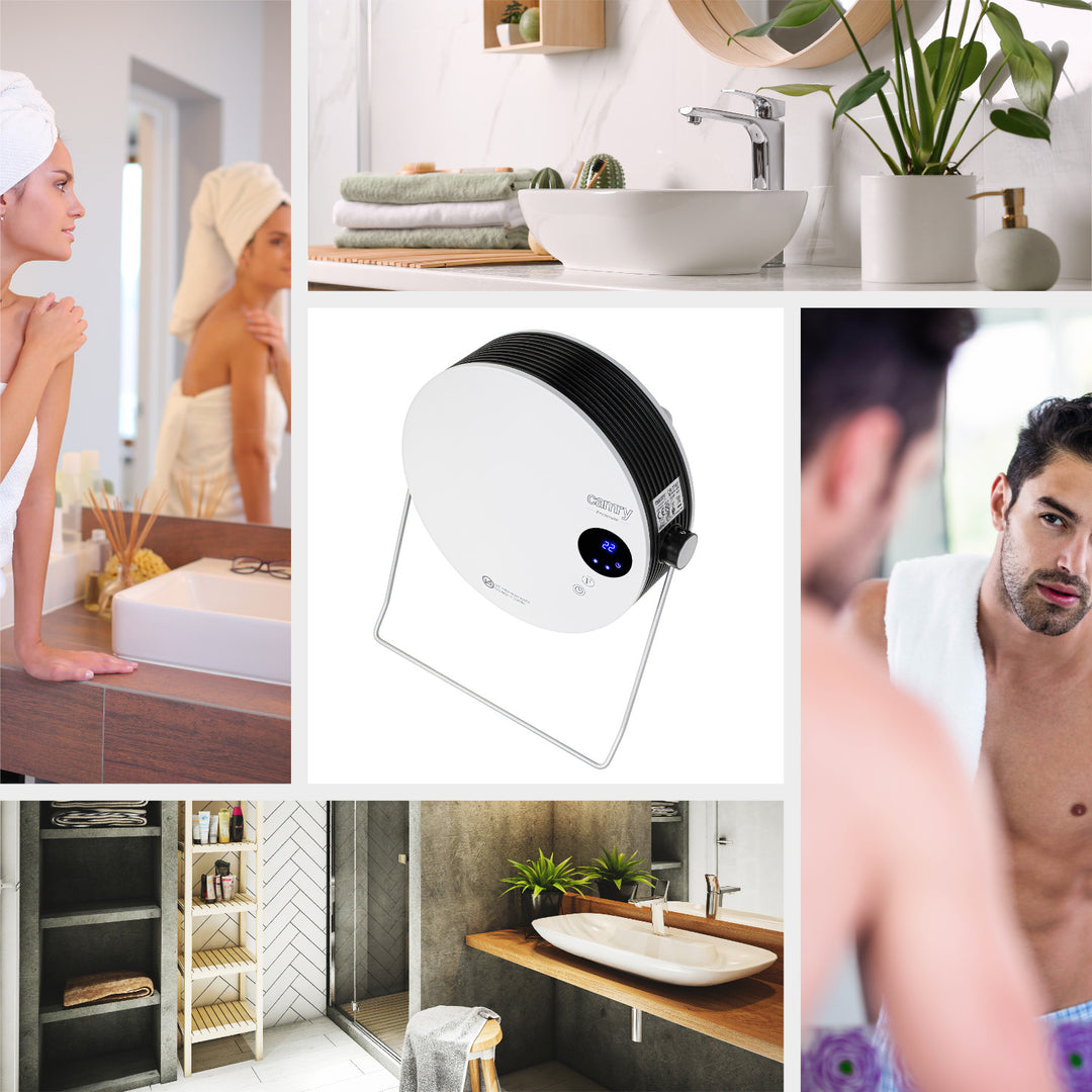 Camry fürdőszobai fűtőtest, teljesítmény 2000W, 2 fűtési fokozat, LCD kijelző, távirányító, CR 7747