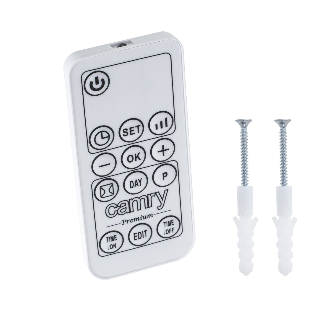 Camry fürdőszobai fűtőtest, teljesítmény 2000W, 2 fűtési fokozat, LCD kijelző, távirányító, CR 7747