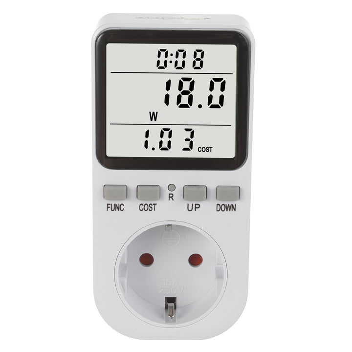 GreenBlue energiamérő, wattmérő, F típus, 220-240V AC, 50Hz, max. terhelés 16A, IP20, beépített akkumulátor, GB364 F
