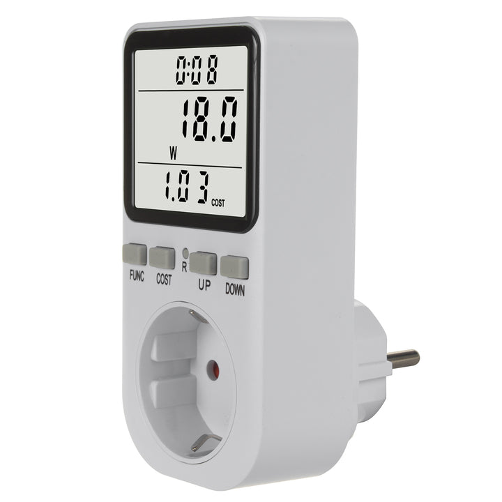 GreenBlue energiamérő, wattmérő, F típus, 220-240V AC, 50Hz, max. terhelés 16A, IP20, beépített akkumulátor, GB364 F