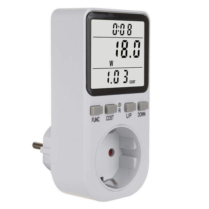 GreenBlue energiamérő, wattmérő, F típus, 220-240V AC, 50Hz, max. terhelés 16A, IP20, beépített akkumulátor, GB364 F